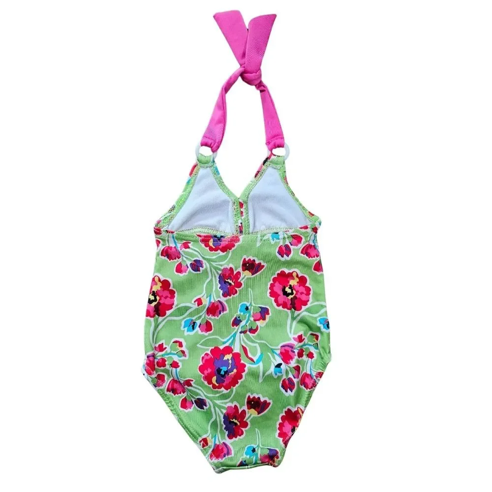 Penelope Mack, LTD Baby One Piece Floral Halter Tie Neck Swimsuit Size 12M - Picture 2 of 8